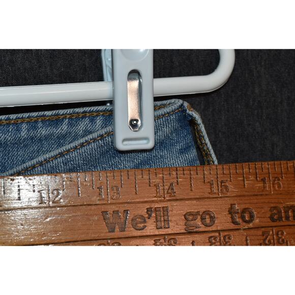 Old Navy High Rise Wow Wide Leg Women's 8 Tall Light Wash Denim Jeans Distressed - Picture 7 of 8